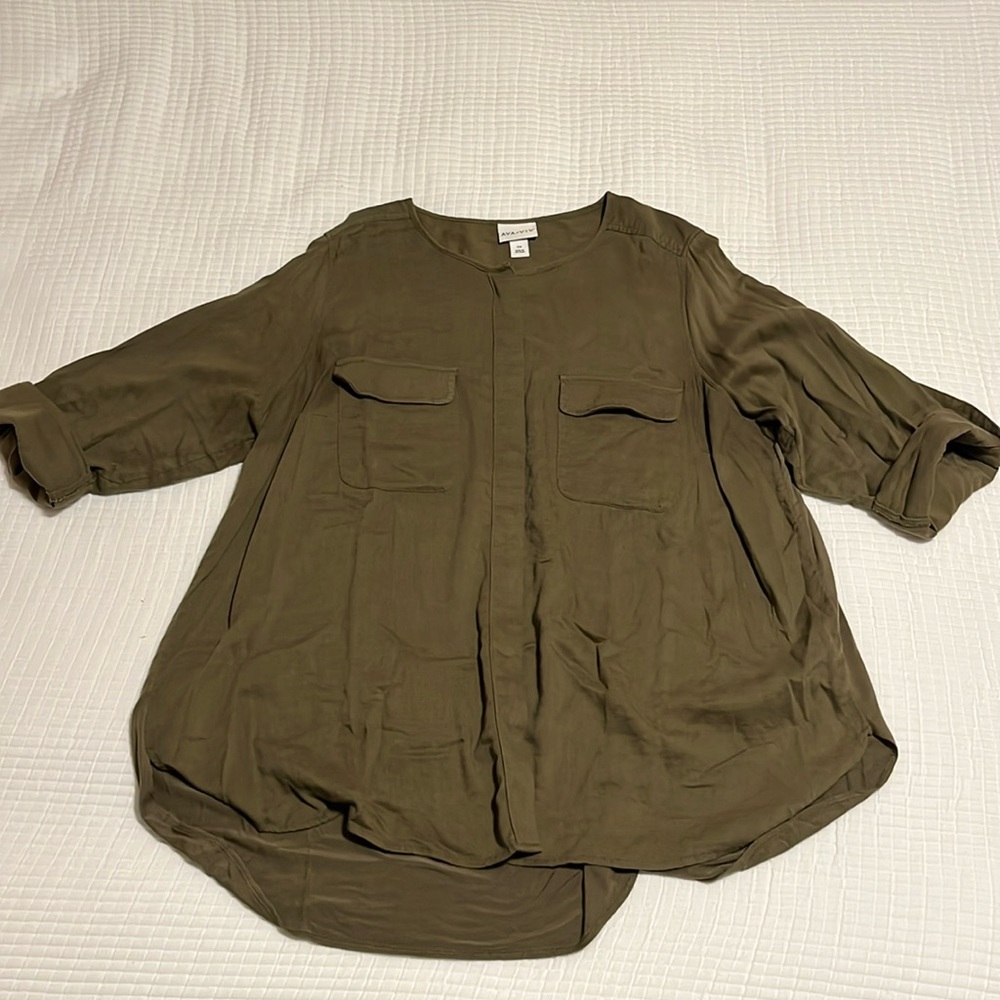 Ava & Viv Blouse Mixed Media Top